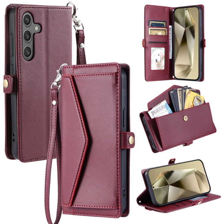 Wallet Multi-card Slot Leather Phone Case with Lanyard, For Samsung Galaxy S24 FE 5G, For Samsung Galaxy S24 Ultra 5G, For Samsung Galaxy S24+ 5G, For Samsung Galaxy S24 5G