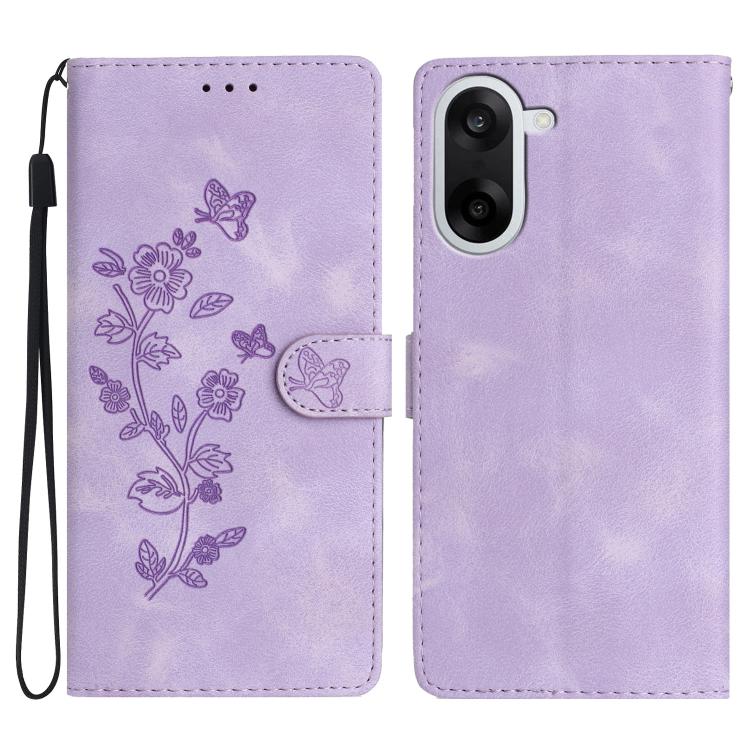 Flower Butterfly Embossing Pattern Leather Phone Case, For OnePlus Ace 6, For OnePlus 15, For OnePlus Nord 5, For OnePlus Nord CE5
