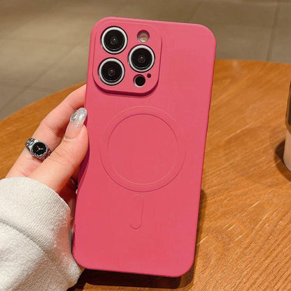 Solid Color Liquid Silicone MagSafe Magnetic Phone Case, For iPhone 16 Pro