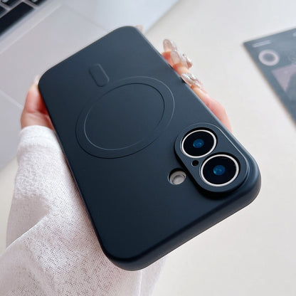 Solid Color Liquid Silicone MagSafe Magnetic Phone Case, For iPhone 16 Plus