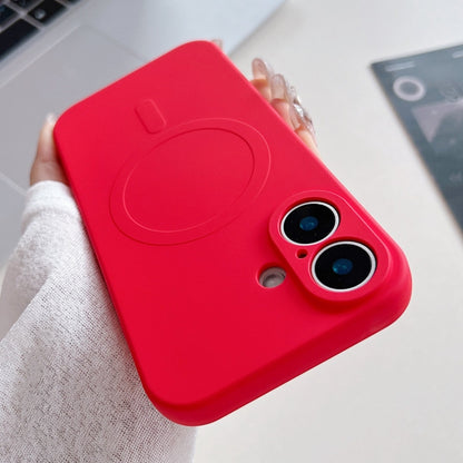 Solid Color Liquid Silicone MagSafe Magnetic Phone Case, For iPhone 16 Plus