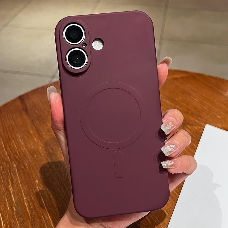 Solid Color Liquid Silicone MagSafe Magnetic Phone Case, For iPhone 16 Plus