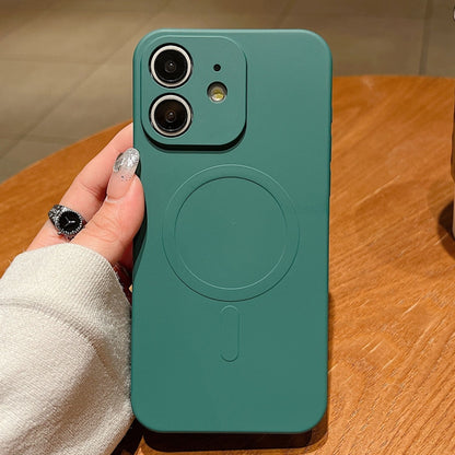 Solid Color Liquid Silicone MagSafe Magnetic Phone Case, For iPhone 15 Plus