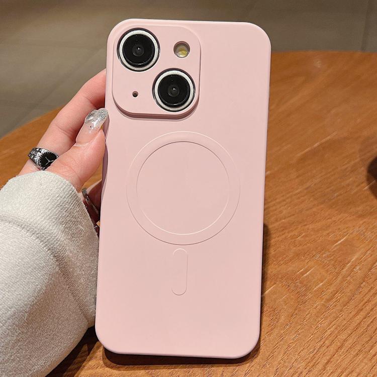 Solid Color Liquid Silicone MagSafe Magnetic Phone Case, For iPhone 15 Plus