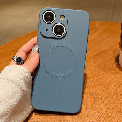 Solid Color Liquid Silicone MagSafe Magnetic Phone Case, For iPhone 14 Plus