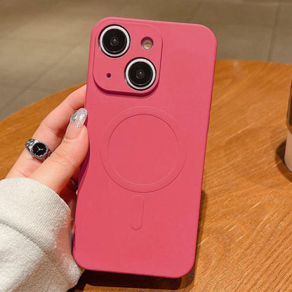 Solid Color Liquid Silicone MagSafe Magnetic Phone Case, For iPhone 14 Plus