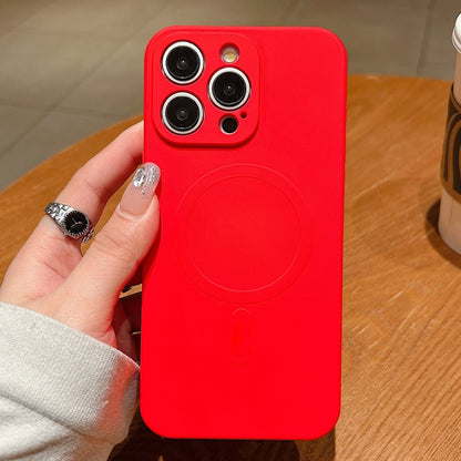 Solid Color Liquid Silicone MagSafe Magnetic Phone Case, For iPhone 13 Pro Max