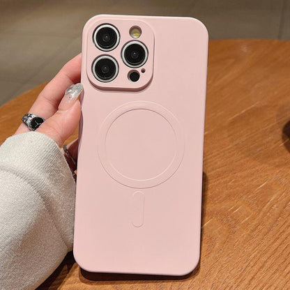 Solid Color Liquid Silicone MagSafe Magnetic Phone Case, For iPhone 13 Pro