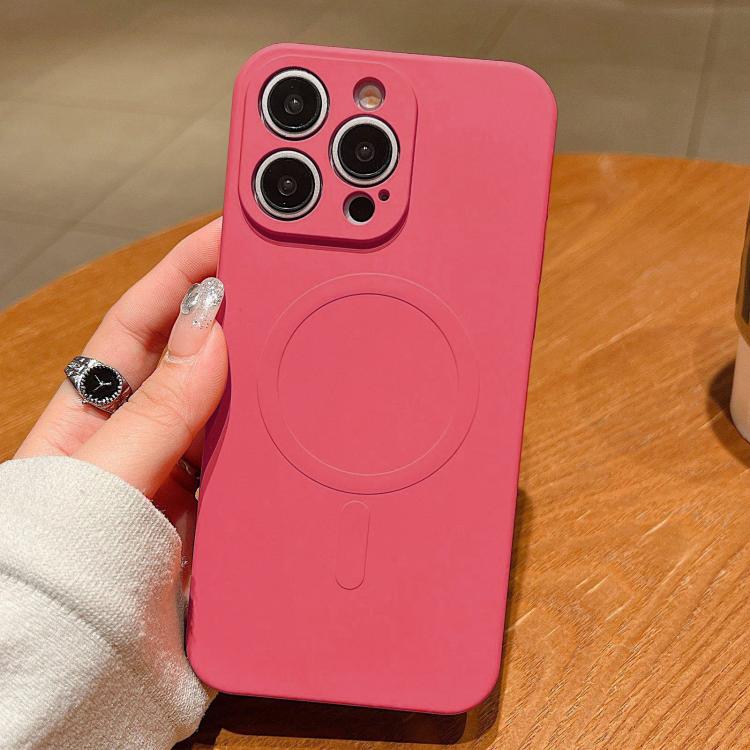 Solid Color Liquid Silicone MagSafe Magnetic Phone Case, For iPhone 13 Pro