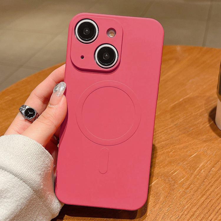 Solid Color Liquid Silicone MagSafe Magnetic Phone Case, For iPhone 13