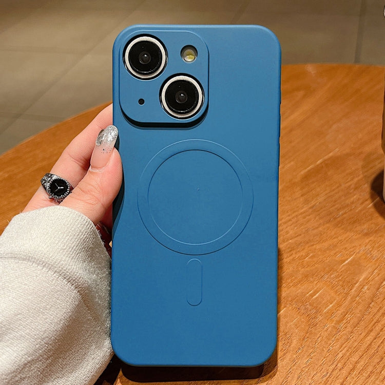 Solid Color Liquid Silicone MagSafe Magnetic Phone Case, For iPhone 13