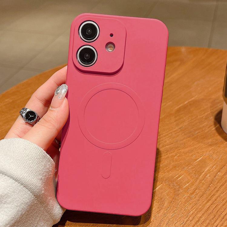 Solid Color Liquid Silicone MagSafe Magnetic Phone Case, For iPhone 12