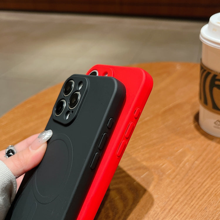 Solid Color Liquid Silicone MagSafe Magnetic Phone Case, For iPhone 13