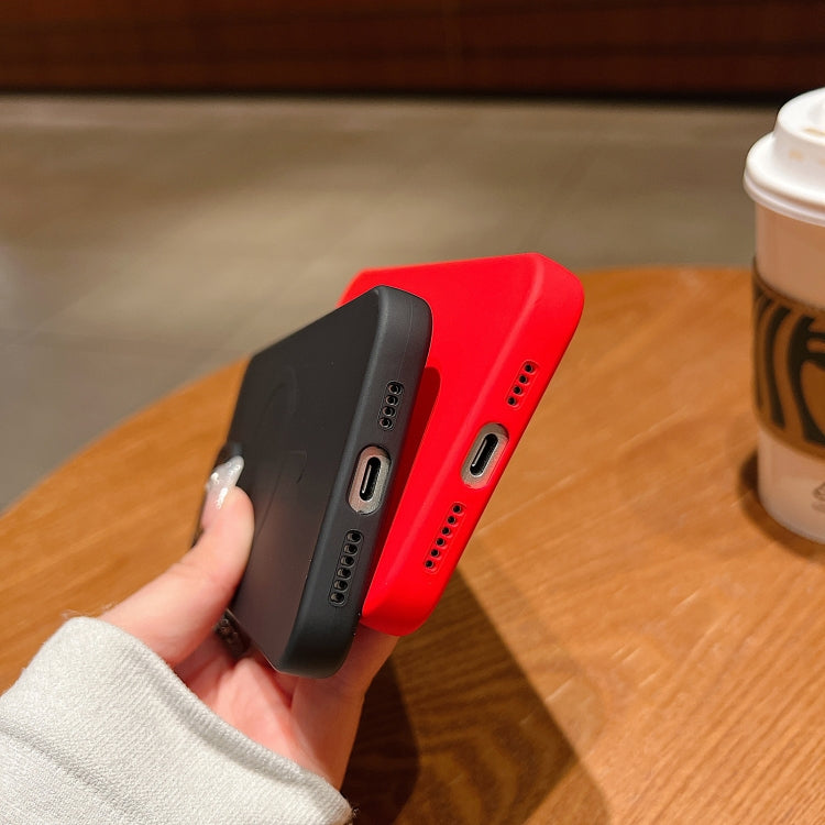 Solid Color Liquid Silicone MagSafe Magnetic Phone Case, For iPhone 13