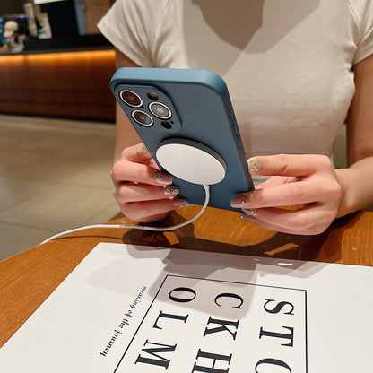 Solid Color Liquid Silicone MagSafe Magnetic Phone Case, For iPhone 13 Pro Max