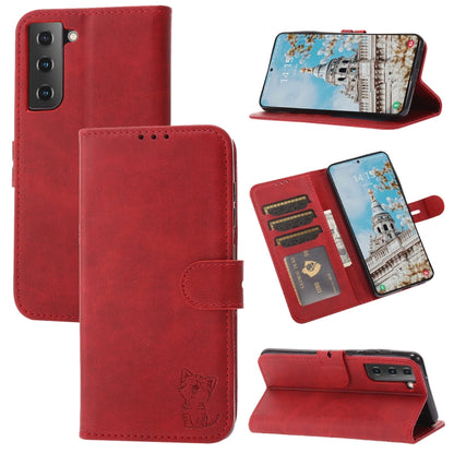 Embossed Happy Cat Pattern Flip Leather Phone Case, For Samsung Galaxy S25 Edge 5G, For Samsung Galaxy S25 5G, For Samsung Galaxy S25+ 5G, For Samsung Galaxy S25 Ultra 5G