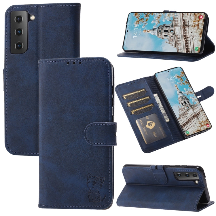 Embossed Happy Cat Pattern Flip Leather Phone Case, For Samsung Galaxy S25 Edge 5G, For Samsung Galaxy S25 5G, For Samsung Galaxy S25+ 5G, For Samsung Galaxy S25 Ultra 5G
