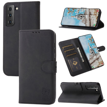 Embossed Happy Cat Pattern Flip Leather Phone Case, For Samsung Galaxy S25 Edge 5G, For Samsung Galaxy S25 5G, For Samsung Galaxy S25+ 5G, For Samsung Galaxy S25 Ultra 5G