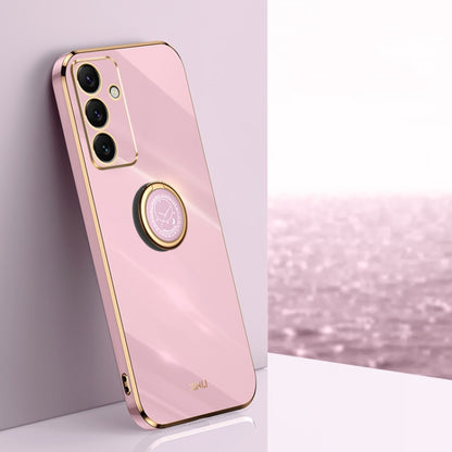 XINLI Straight Edge 6D Electroplate TPU Phone Case with Ring Holder, For Samsung Galaxy S25+ 5G, For Samsung Galaxy S25 Ultra 5G, For Samsung Galaxy S24 FE 5G