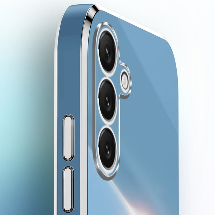 XINLI Straight Edge 6D Electroplate TPU Phone Case with Ring Holder, For Samsung Galaxy S25+ 5G, For Samsung Galaxy S25 Ultra 5G, For Samsung Galaxy S24 FE 5G