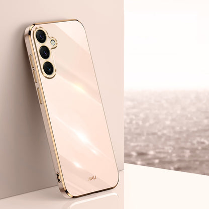 XINLI Straight Edge 6D Electroplate TPU Phone Case, For Samsung Galaxy S25+ 5G, For Samsung Galaxy S25 Ultra 5G, For Samsung Galaxy S24 FE 5G