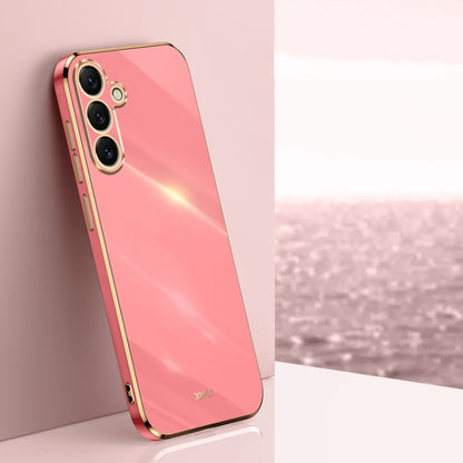 XINLI Straight Edge 6D Electroplate TPU Phone Case, For Samsung Galaxy S25+ 5G, For Samsung Galaxy S25 Ultra 5G, For Samsung Galaxy S24 FE 5G