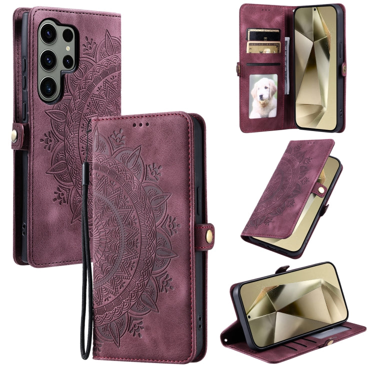 Skin Feel Totem Embossed Leather Phone Case, For Samsung Galaxy S25 Ultra 5G, For Samsung Galaxy S24 FE 5G, For Samsung Galaxy S24 Ultra 5G, For Samsung Galaxy S24+ 5G