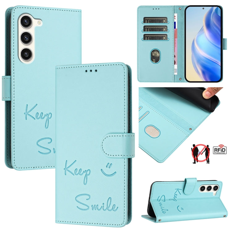 Smile Embossing RFID Leather Phone Case, For Samsung Galaxy S23 5G, For Samsung Galaxy S20 FE 2022 / 5G / 4G, For Samsung Galaxy S22 Ultra 5G, For Samsung Galaxy S22+ 5G