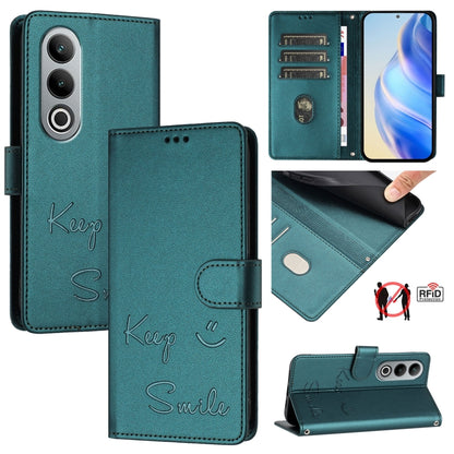Smile Embossing RFID Leather Phone Case, For OnePlus Nord CE 2 Lite 5G, For OnePlus Nord CE4, For OnePlus Nord N30 SE, For OnePlus 12R 5G Global