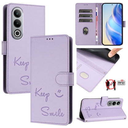 Smile Embossing RFID Leather Phone Case, For OnePlus Nord CE 2 Lite 5G, For OnePlus Nord CE4, For OnePlus Nord N30 SE, For OnePlus 12R 5G Global