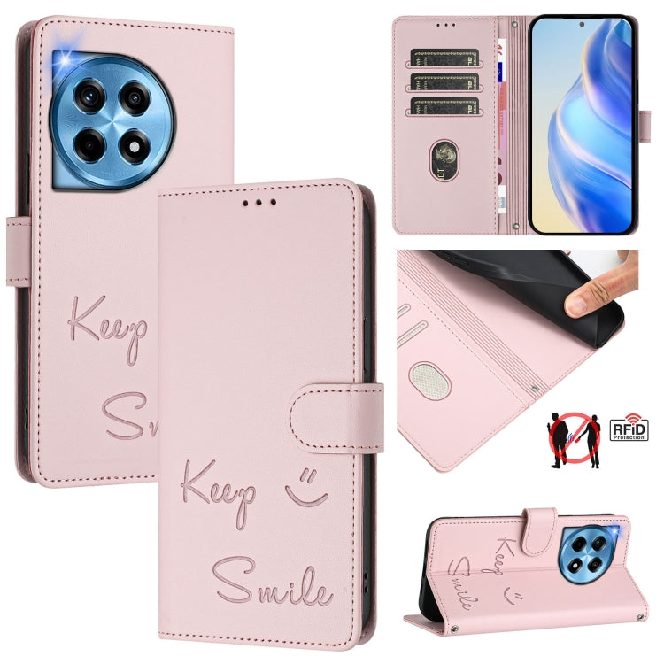 Smile Embossing RFID Leather Phone Case, For OnePlus 12 5G Global, For OnePlus Nord CE3, For OnePlus Nord CE 3 Lite / Nord N30, For OnePlus Ace 2V / Nord 3