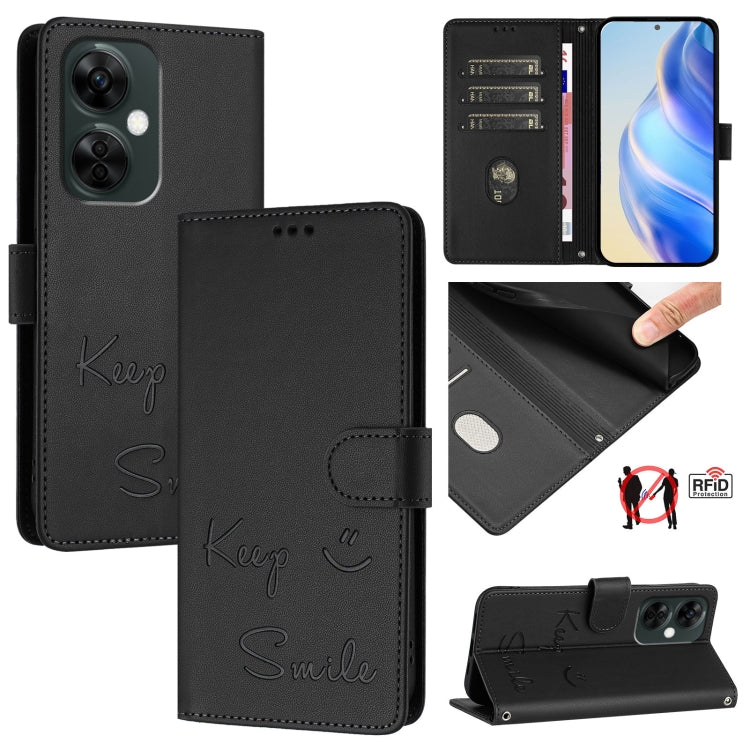 Smile Embossing RFID Leather Phone Case, For OnePlus 12 5G Global, For OnePlus Nord CE3, For OnePlus Nord CE 3 Lite / Nord N30, For OnePlus Ace 2V / Nord 3