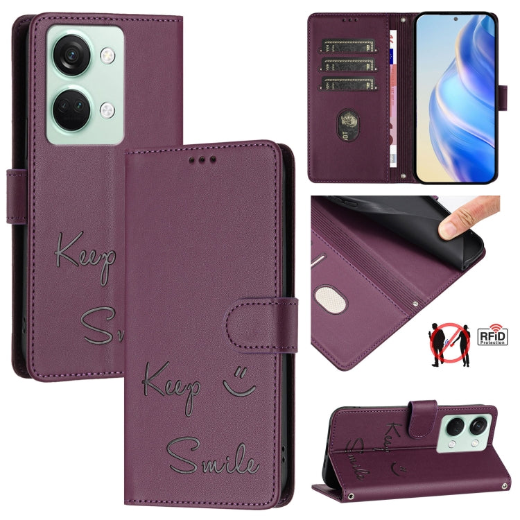 Smile Embossing RFID Leather Phone Case, For OnePlus 12 5G Global, For OnePlus Nord CE3, For OnePlus Nord CE 3 Lite / Nord N30, For OnePlus Ace 2V / Nord 3