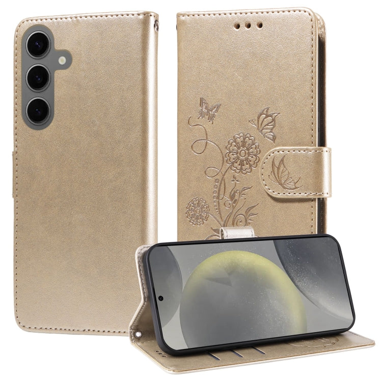 Embossed Butterfly Flowers Leather Phone Case, For Samsung Galaxy S24 FE 5G, For Samsung Galaxy S24 Ultra 5G, For Samsung Galaxy S24+ 5G, For Samsung Galaxy S24 5G