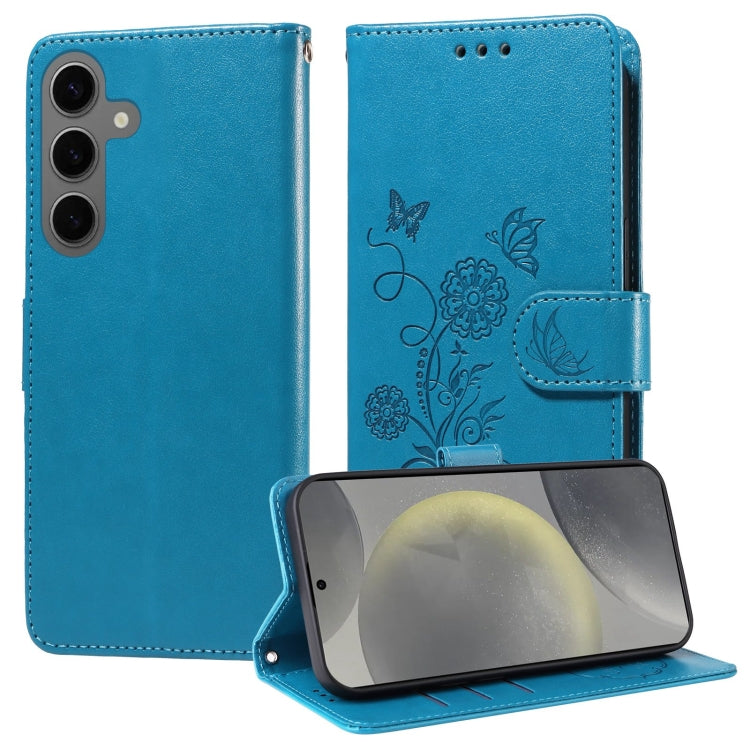 Embossed Butterfly Flowers Leather Phone Case, For Samsung Galaxy S24 FE 5G, For Samsung Galaxy S24 Ultra 5G, For Samsung Galaxy S24+ 5G, For Samsung Galaxy S24 5G