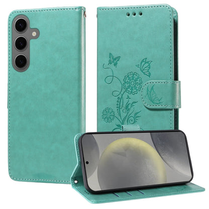 Embossed Butterfly Flowers Leather Phone Case, For Samsung Galaxy S24 FE 5G, For Samsung Galaxy S24 Ultra 5G, For Samsung Galaxy S24+ 5G, For Samsung Galaxy S24 5G