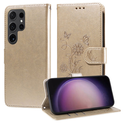 Embossed Butterfly Flowers Leather Phone Case, For Samsung Galaxy S24 FE 5G, For Samsung Galaxy S24 Ultra 5G, For Samsung Galaxy S24+ 5G, For Samsung Galaxy S24 5G