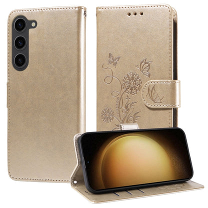 Embossed Butterfly Flowers Leather Phone Case, For Samsung Galaxy S23 FE 5G, For Samsung Galaxy S23 Ultra 5G, For Samsung Galaxy S23+ 5G, For Samsung Galaxy S23 5G