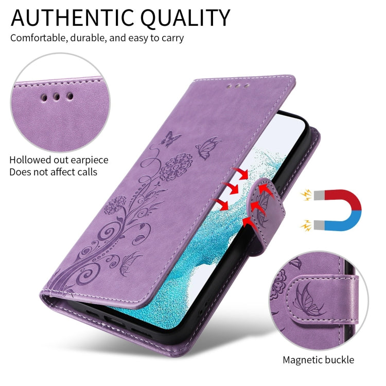 Embossed Butterfly Flowers Leather Phone Case, For Samsung Galaxy S23 FE 5G, For Samsung Galaxy S23 Ultra 5G, For Samsung Galaxy S23+ 5G, For Samsung Galaxy S23 5G