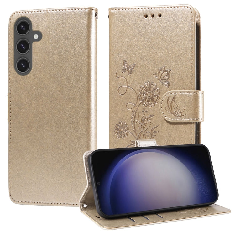 Embossed Butterfly Flowers Leather Phone Case, For Galaxy S24 5G, For Galaxy S23 FE 5G, For Galaxy S23 Ultra 5G, For Galaxy S23+ 5G