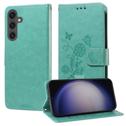 Embossed Butterfly Flowers Leather Phone Case, For Galaxy S24 5G, For Galaxy S23 FE 5G, For Galaxy S23 Ultra 5G, For Galaxy S23+ 5G