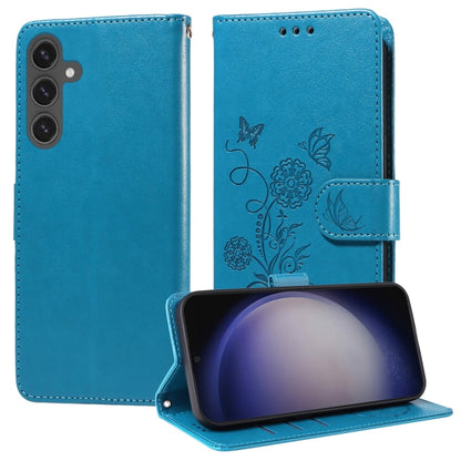 Embossed Butterfly Flowers Leather Phone Case, For Galaxy S24 5G, For Galaxy S23 FE 5G, For Galaxy S23 Ultra 5G, For Galaxy S23+ 5G