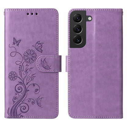 Embossed Butterfly Flowers Leather Phone Case, For Galaxy S22 5G, For Galaxy S21 FE 5G, For Galaxy S21 5G, For Samsung Galaxy S21+ 5G
