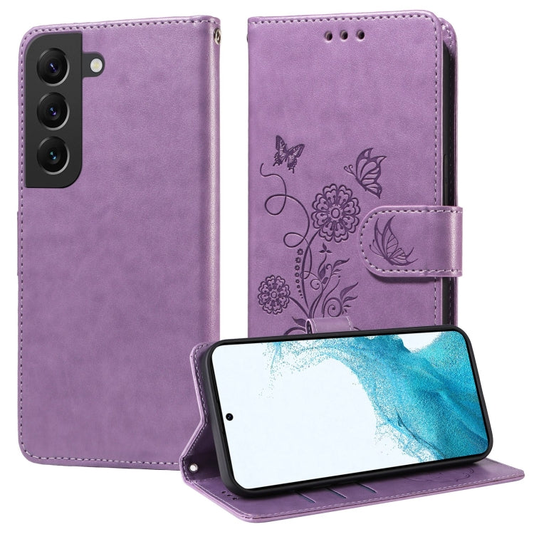 Embossed Butterfly Flowers Leather Phone Case, For Samsung Galaxy S20 FE, For Samsung Galaxy S22 Ultra 5G, For Samsung Galaxy S22+ 5G, For Samsung Galaxy S22 5G