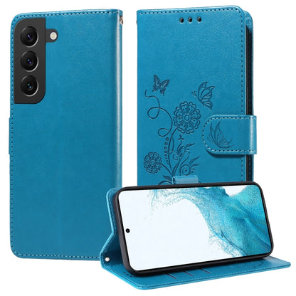 Embossed Butterfly Flowers Leather Phone Case, For Samsung Galaxy S20 FE, For Samsung Galaxy S22 Ultra 5G, For Samsung Galaxy S22+ 5G, For Samsung Galaxy S22 5G