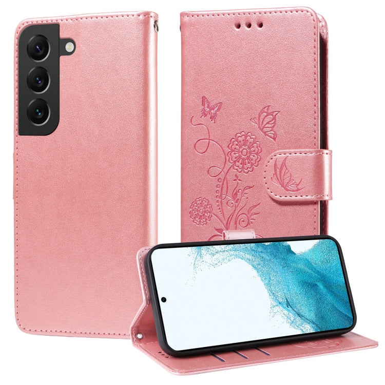 Embossed Butterfly Flowers Leather Phone Case, For Samsung Galaxy S20 FE, For Samsung Galaxy S22 Ultra 5G, For Samsung Galaxy S22+ 5G, For Samsung Galaxy S22 5G