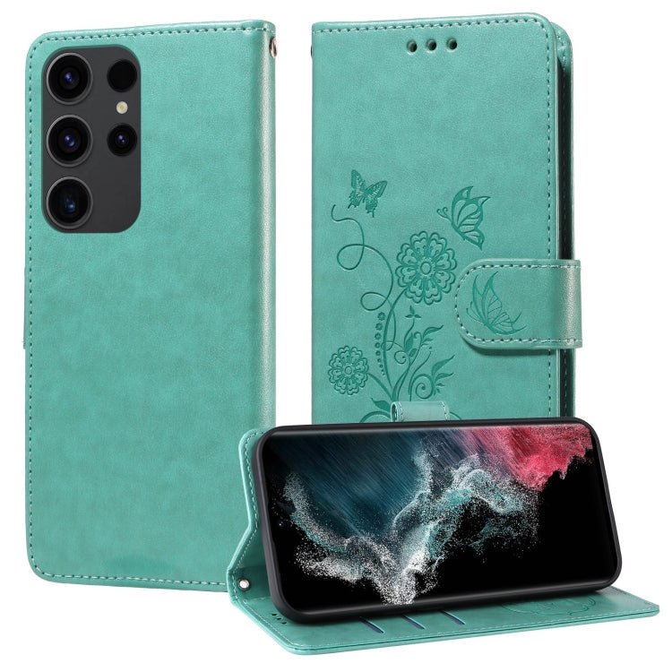 Embossed Butterfly Flowers Leather Phone Case, For Samsung Galaxy S20 FE, For Samsung Galaxy S22 Ultra 5G, For Samsung Galaxy S22+ 5G, For Samsung Galaxy S22 5G