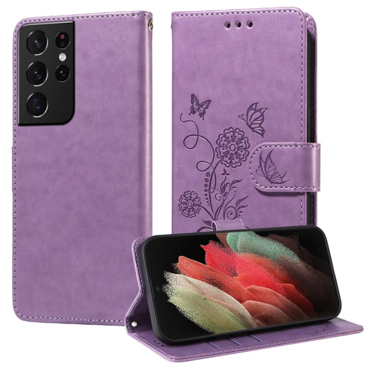 Embossed Butterfly Flowers Leather Phone Case, For Galaxy S21 Ultra 5G, For Galaxy S20 Ultra, For Galaxy S20, For Galaxy S20+