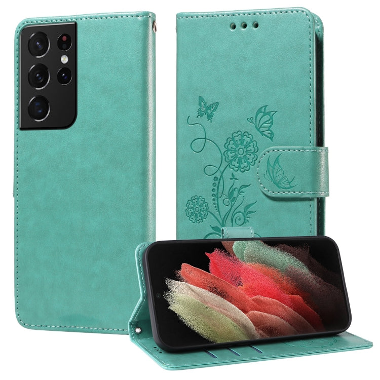 Embossed Butterfly Flowers Leather Phone Case, For Galaxy S21 Ultra 5G, For Galaxy S20 Ultra, For Galaxy S20, For Galaxy S20+