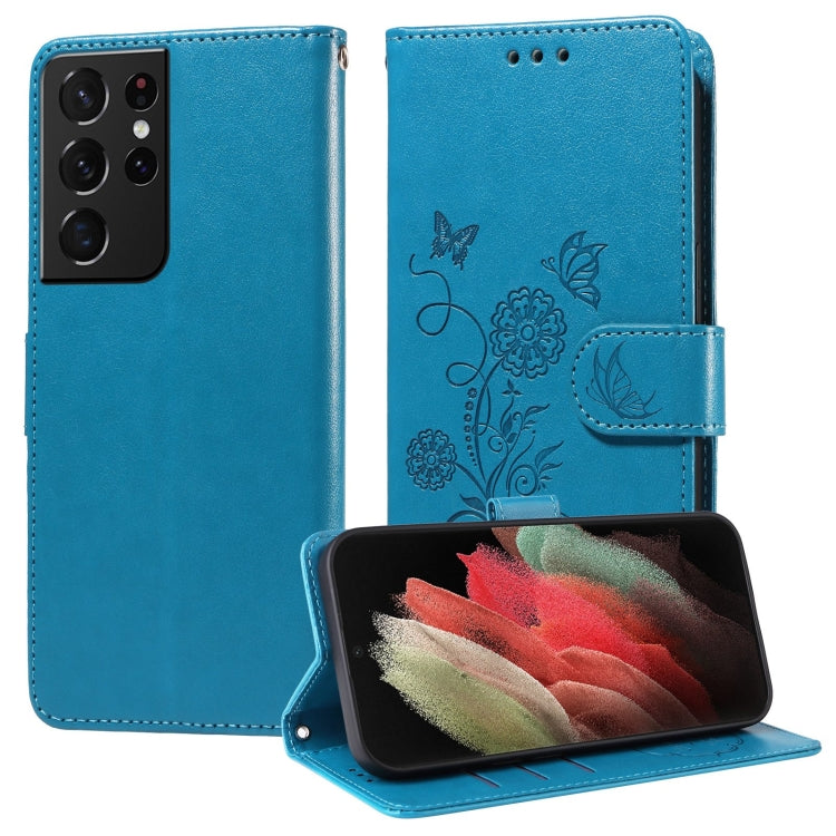 Embossed Butterfly Flowers Leather Phone Case, For Galaxy S21 Ultra 5G, For Galaxy S20 Ultra, For Galaxy S20, For Galaxy S20+